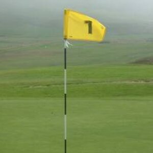 Hole 1 at Shetland Golf Club, Dale
